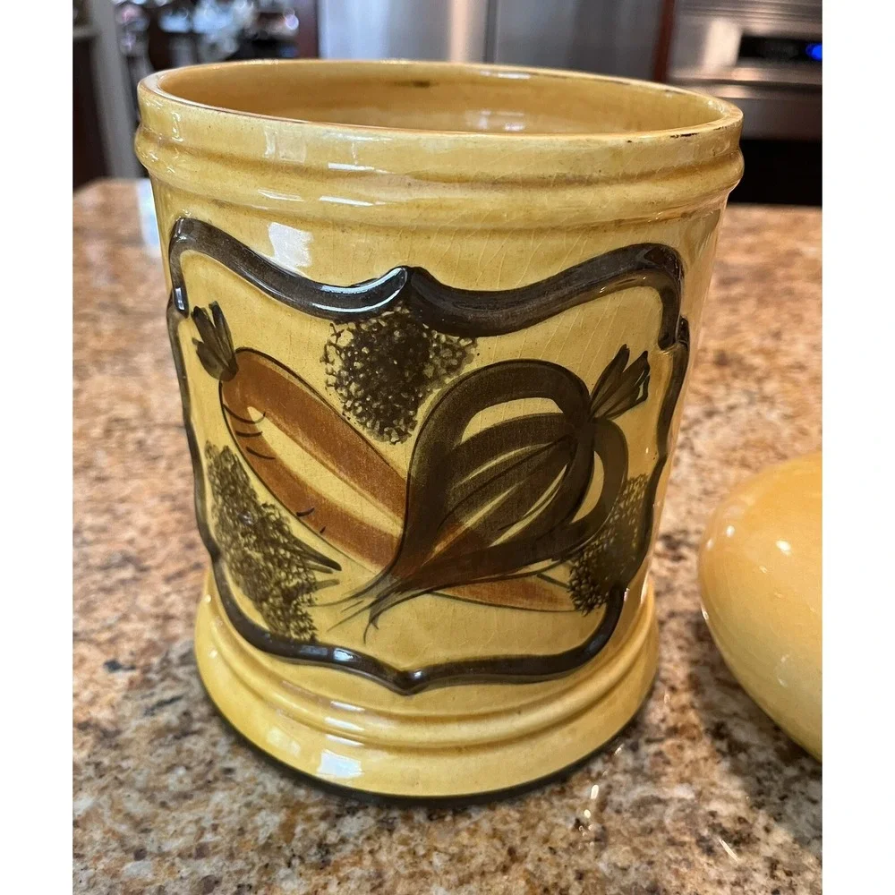 VTG Cookie Jar Canister California LOS ANGELES POTTERIES USA Hand Painted 1962